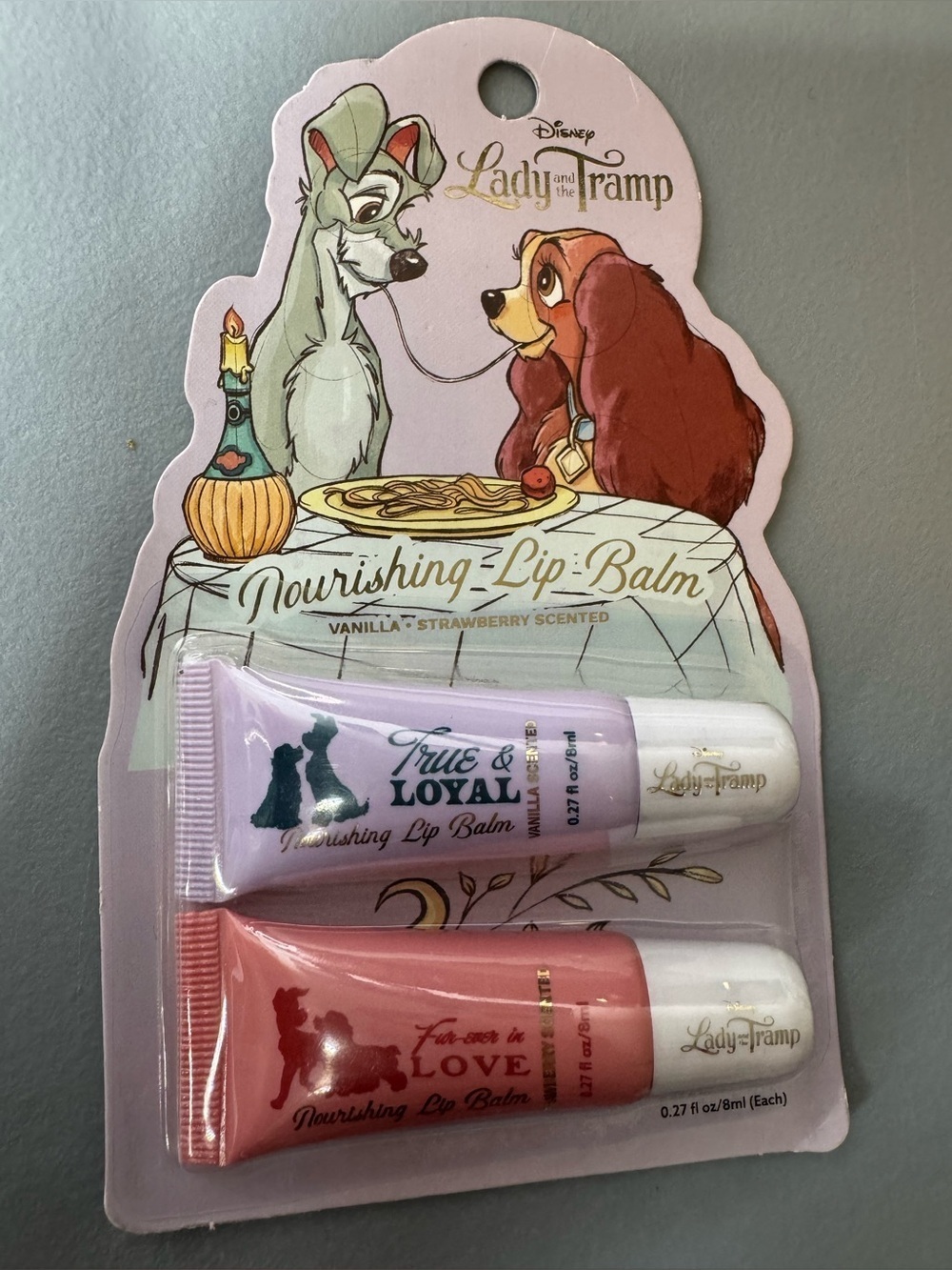 Disney Lady and the Tramp nourishing Lip Balm Set vanilla & strawberry scented